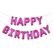 Фольгований надпис "Нappy Birthday", висота літери 40 см, фуксія 3.0104 фото