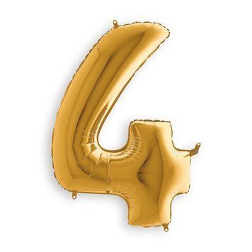 Куля фольгована фігурна "Цифра 4", 40 см, Золото 81262827 фото