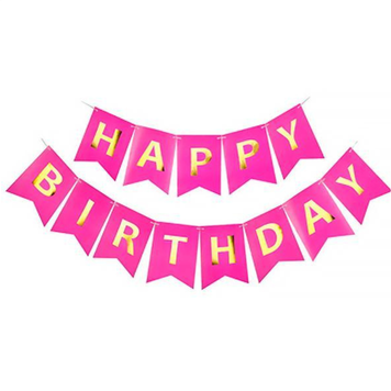 Прапорці "Нappy Birthday", фуксія, 2 м (16&times;12 см)  3.0043 фото