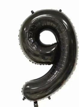 Куля фольгована фігурна "Цифра 9", 80 см, Чорний 30674887 фото