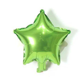 Куля фольгована 10" Зірка 5-ти кутна середня глянець, салатовий 1125 фото