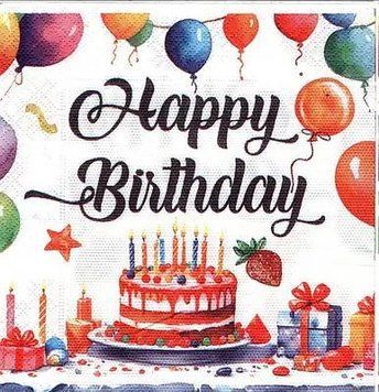 Серветки Нappy Вirthday, 20 шт 2.0039 фото