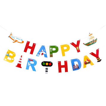 Прапорці "Нappy Birthday", Транспорт, 3 м 3.0026 фото