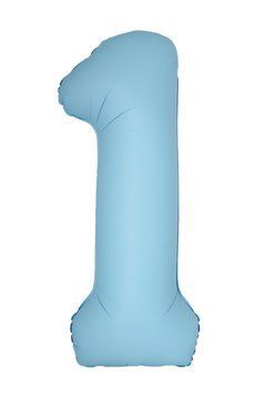 Куля фольгована фігурна Flexmetal Matte Slim "Цифра 1", Блакитний, 100 см SL-Blue-1 фото