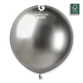 Латексна кулька Shiny 19" (48cm), Срібло 306934 фото