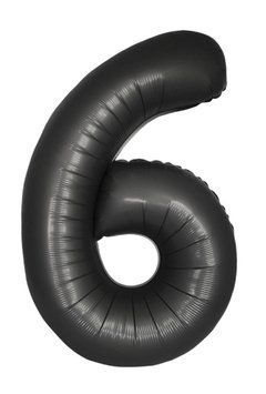 Куля фольгована фігурна Flexmetal Matte Slim "Цифра 6", Чорний, 100 см SL-Black-6 фото