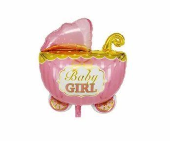Фольгована Кулька "Коляска Baby girl", рожева, 53&times;68 см 0.0886 фото