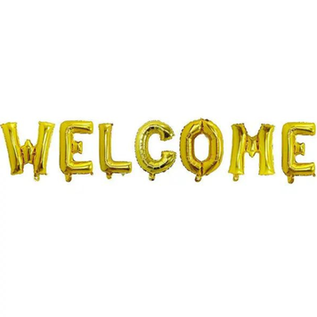 Фольгований напис "WELCOME", Висота 35 см, золото 3.0155 фото