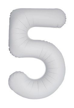 Куля фольгована фігурна Flexmetal Matte Slim "Цифра 5", Білий, 100 см SL-White-5 фото