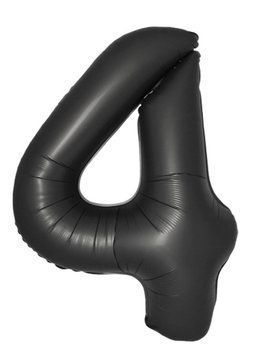 Куля фольгована фігурна Flexmetal Matte Slim "Цифра 4", Чорний, 100 см SL-Black-4 фото